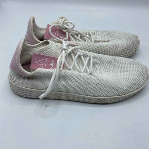 ADIDAS X PHARRELL WILLIAMS HU TENNIS SHOES SNEAKERS WHITE PINK SIZE 9.5 Women’s - Picture 5 of 7